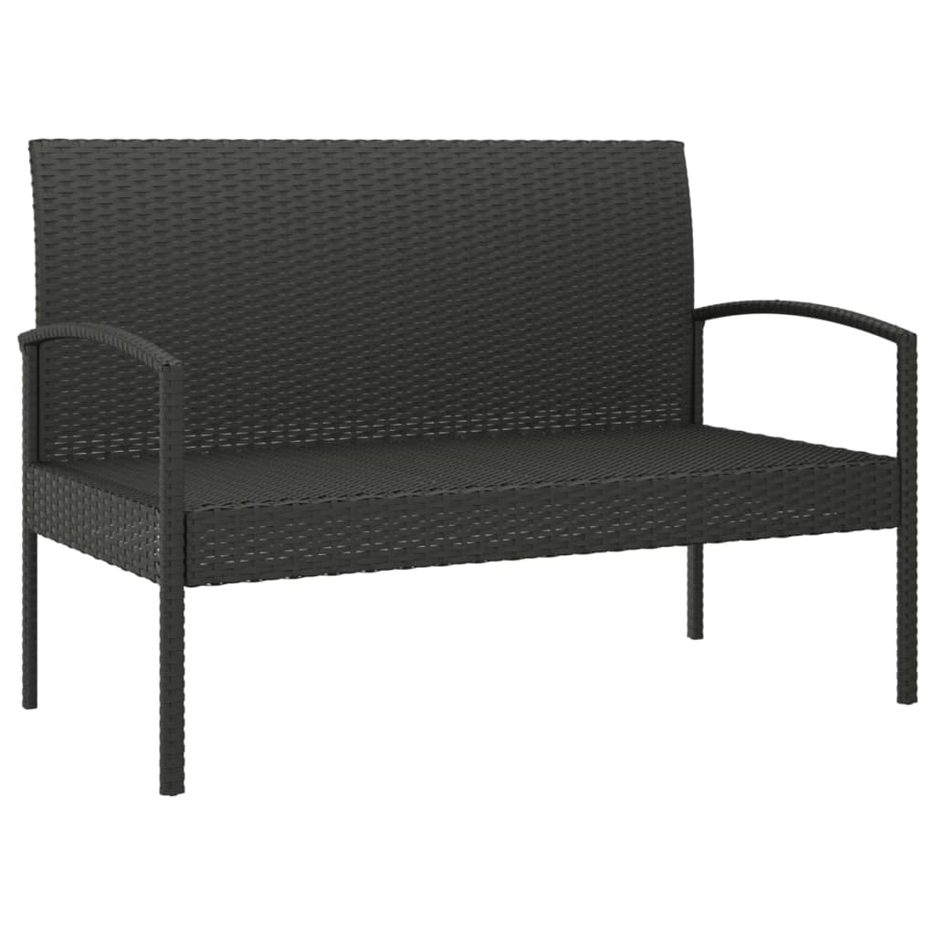 vidaXL Garden bench with cushion 105 cm poly rattan grey