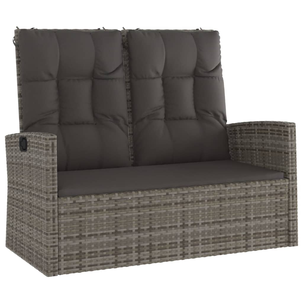vidaXL 4-delige Loungeset met kussens poly rattan zwart