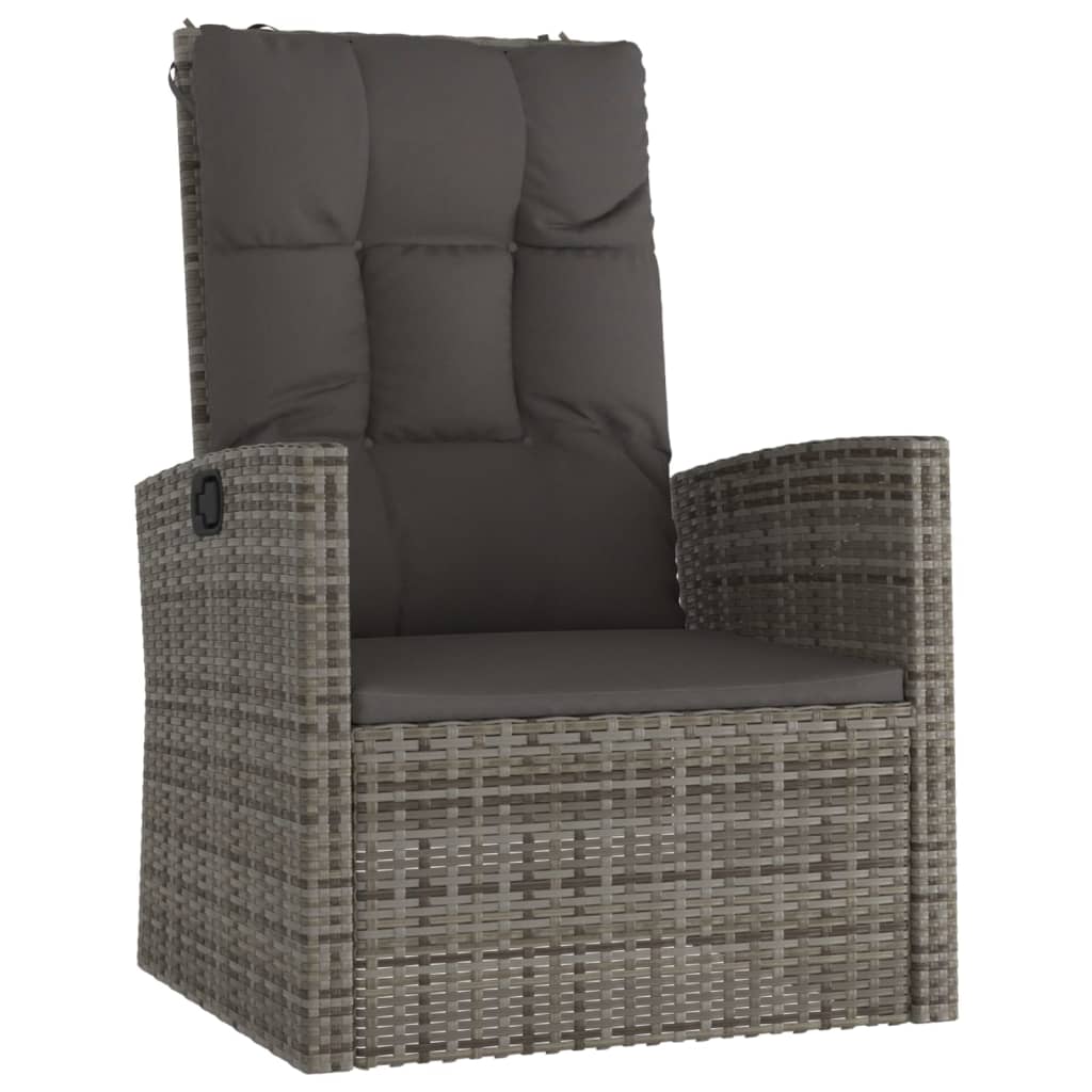 vidaXL 4-delige Loungeset met kussens poly rattan zwart