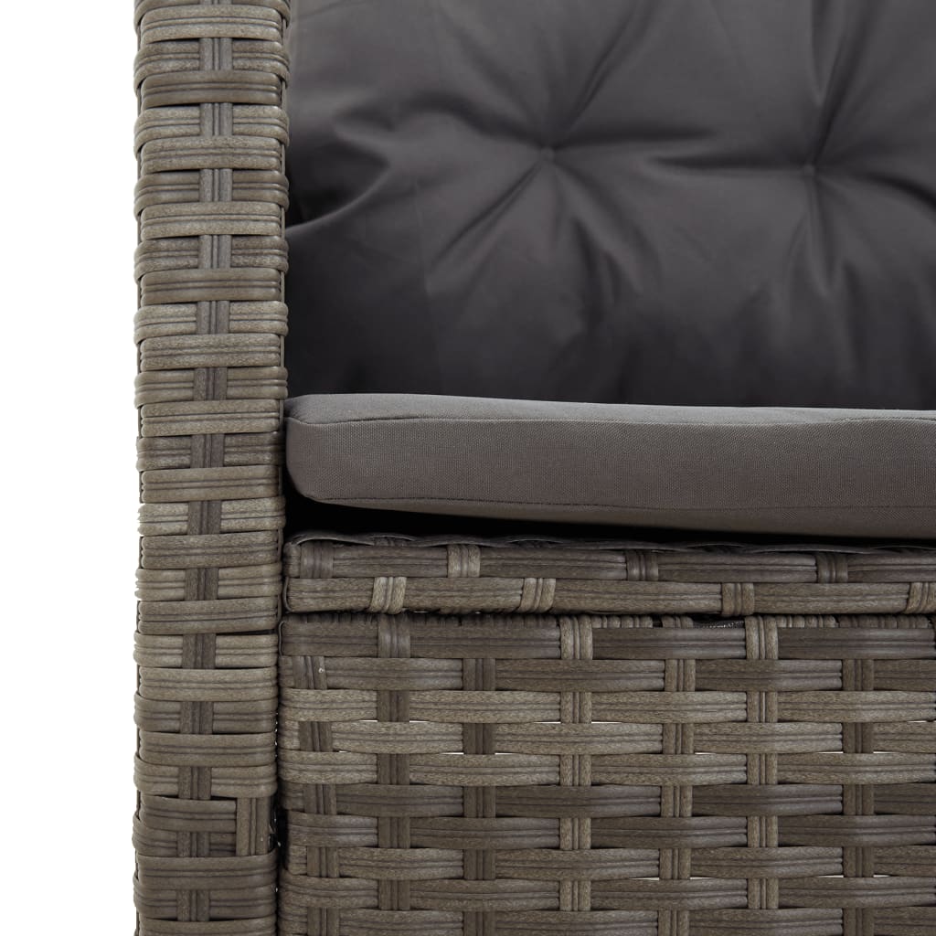 vidaXL 4-delige Loungeset met kussens poly rattan zwart