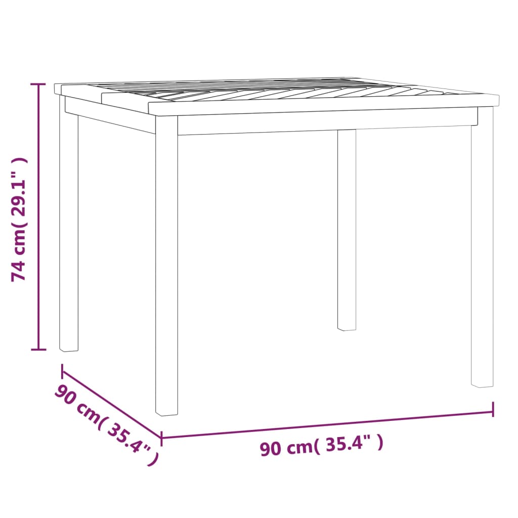 vidaXL Tuintafel 200x90x74 cm massief acaciahout - Aashly