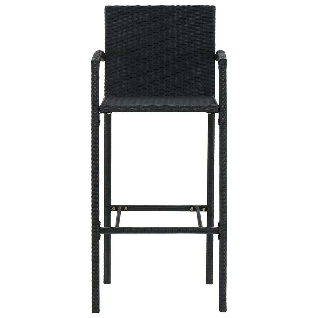 vidaXL Barkrukken 2 st poly rattan zwart