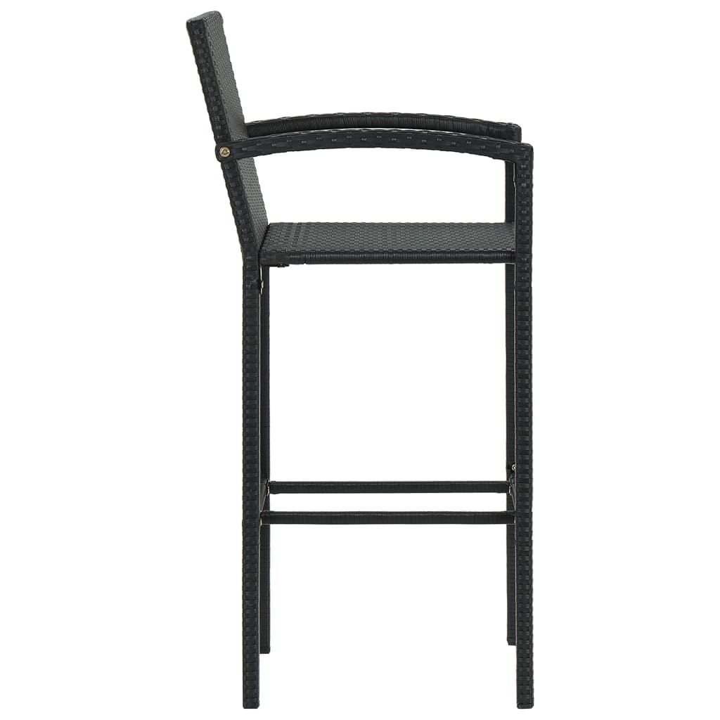 vidaXL Barkrukken 2 st poly rattan zwart