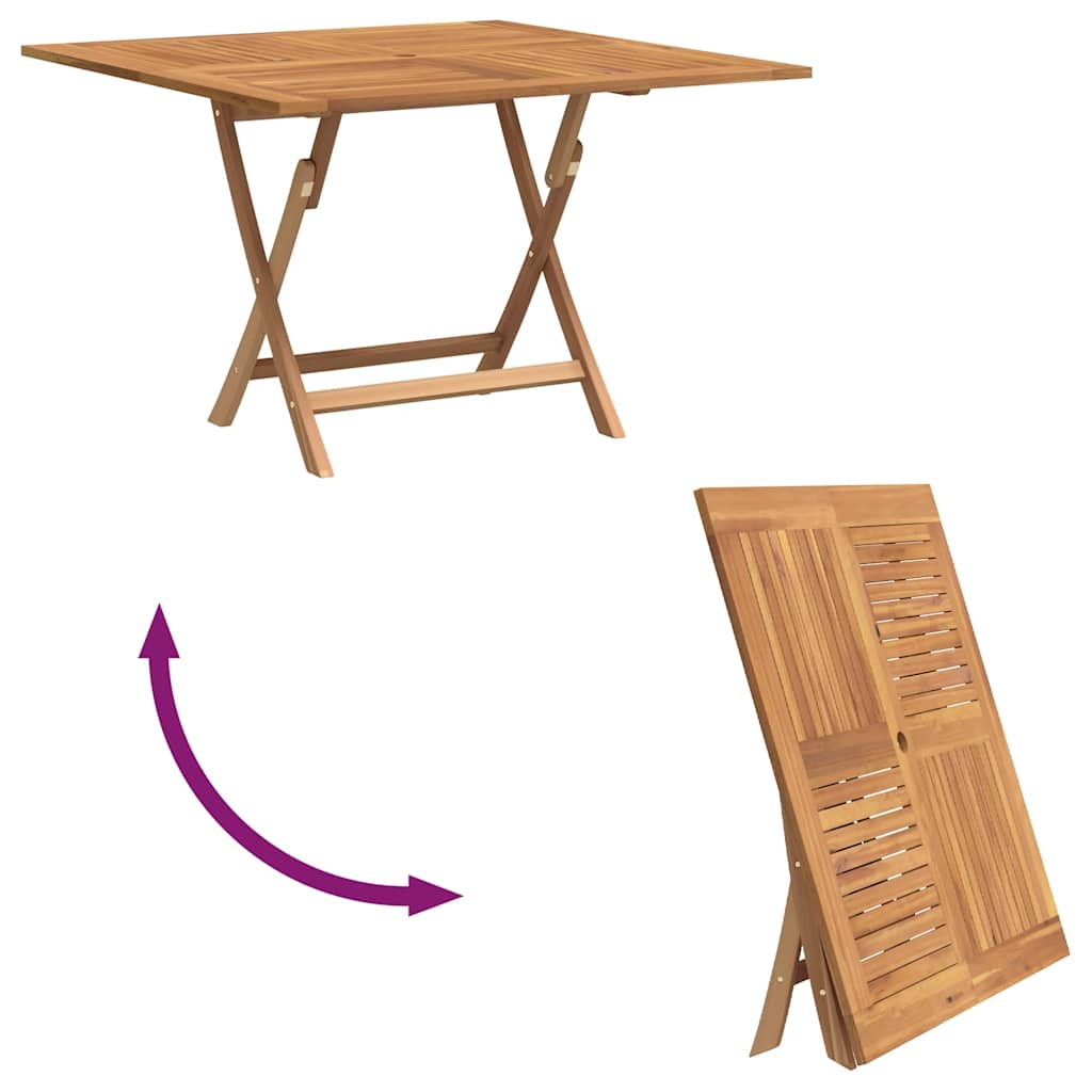vidaXL Tuintafel inklapbaar 110x110x75 cm massief teakhout