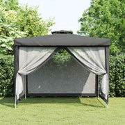 vidaXL Prieel met dubbel dak 3x3x2,68 m stof antracietkleurig