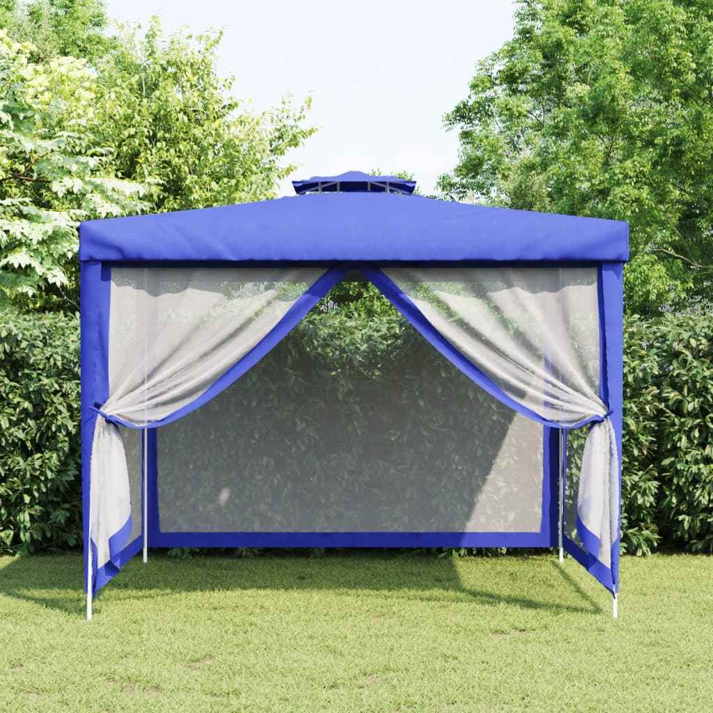 vidaXL Prieel met dubbel dak 3x3x2,68 m stof antracietkleurig
