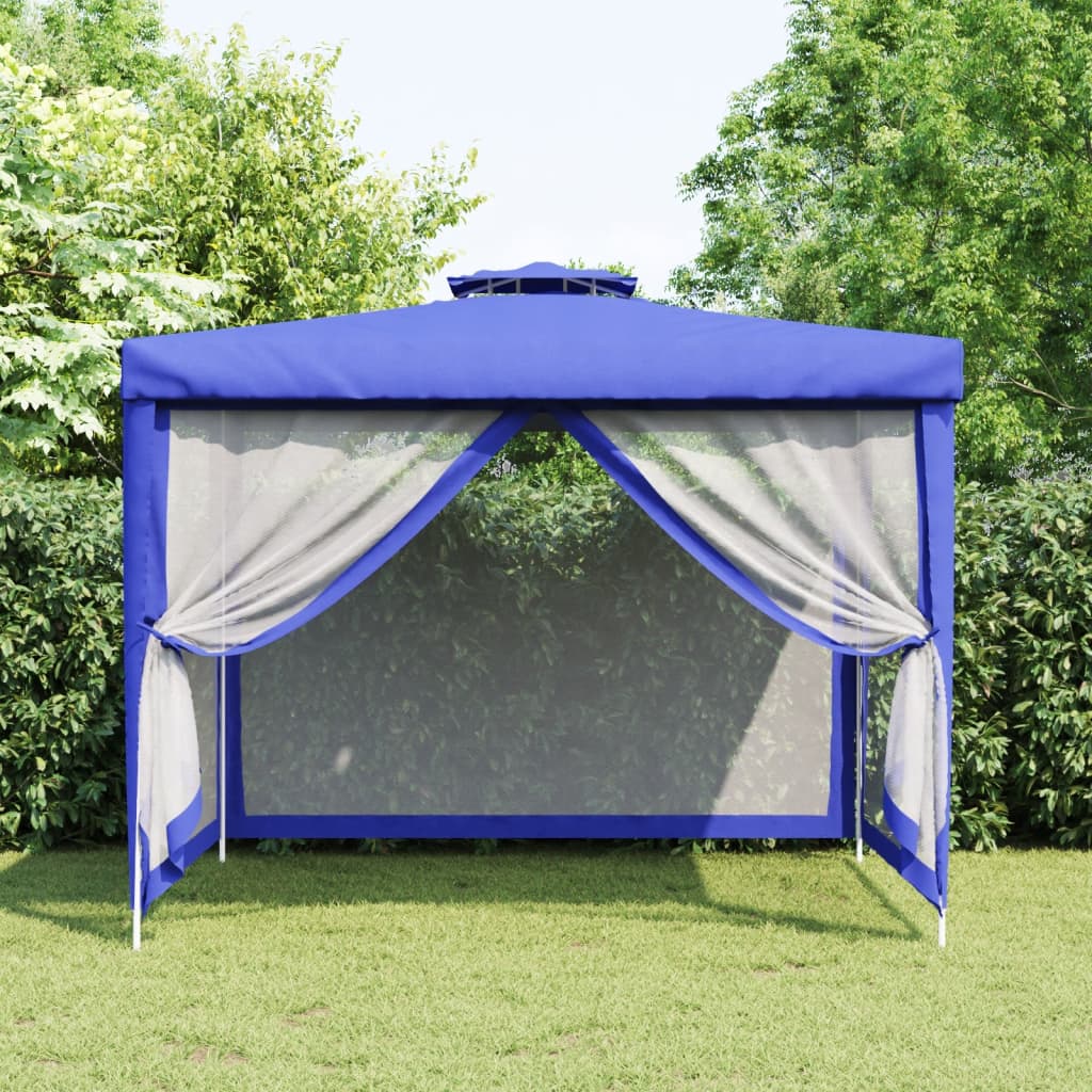vidaXL Prieel met dubbel dak 3x3x2,68 m stof antracietkleurig