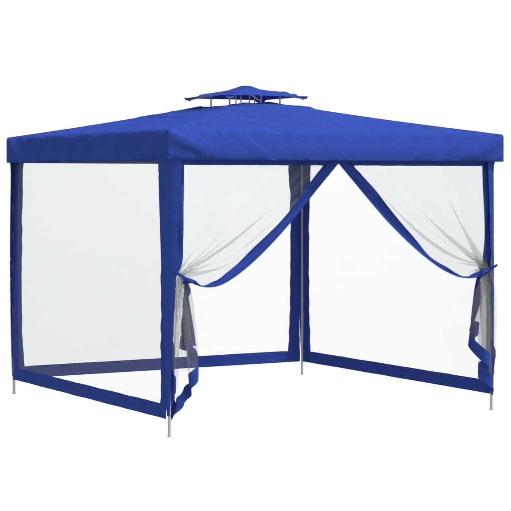 vidaXL Prieel met dubbel dak 3x3x2,68 m stof antracietkleurig