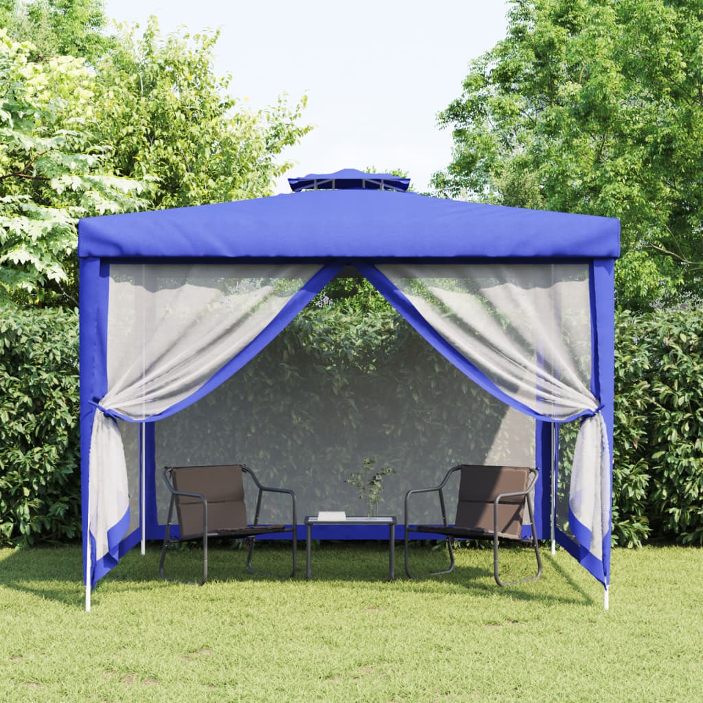 vidaXL Prieel met dubbel dak 3x3x2,68 m stof antracietkleurig