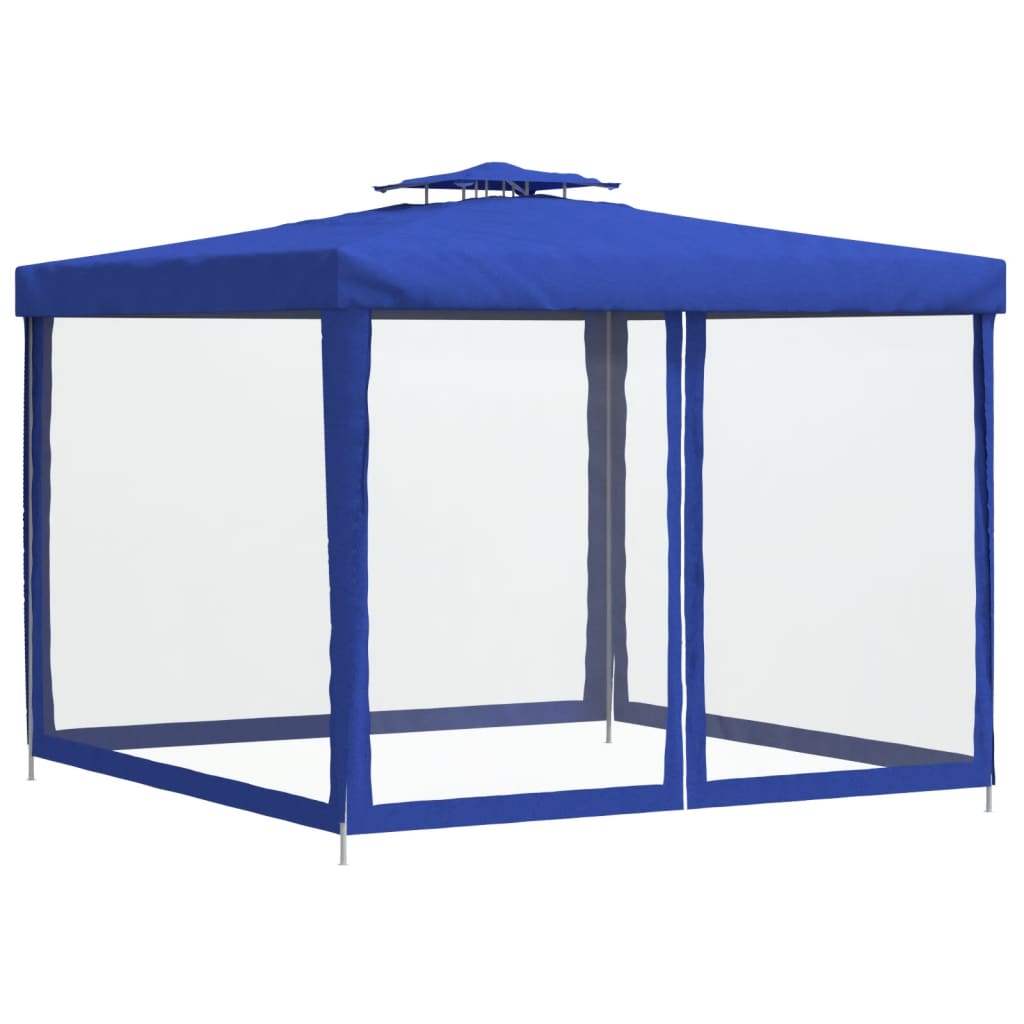vidaXL Prieel met dubbel dak 3x3x2,68 m stof antracietkleurig