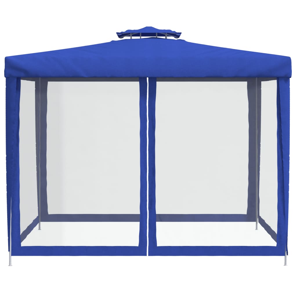 vidaXL Prieel met dubbel dak 3x3x2,68 m stof antracietkleurig
