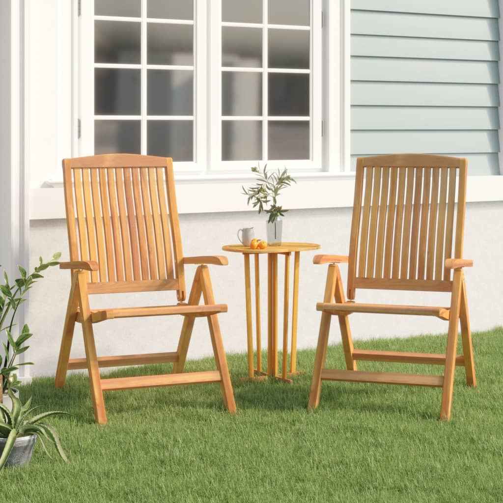 vidaXL Tuinstoelen 4 st verstelbaar massief teakhout