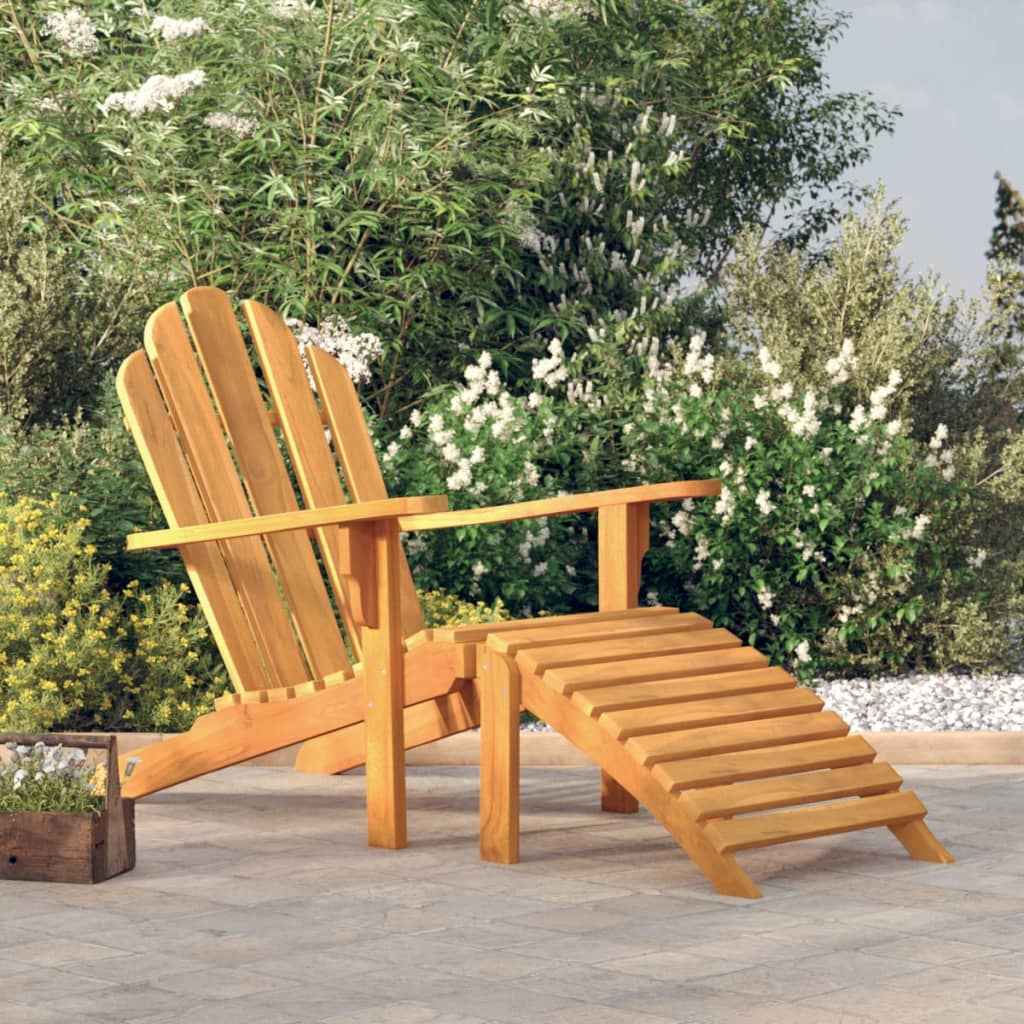 vidaXL Tuinstoel Adirondack met voetensteun massief teakhout