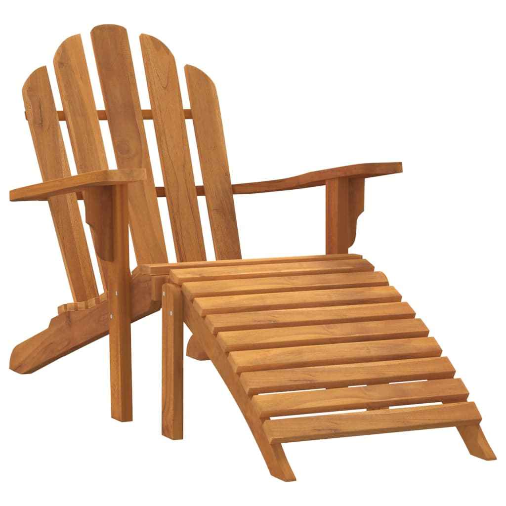 vidaXL Tuinstoel Adirondack met voetensteun massief teakhout
