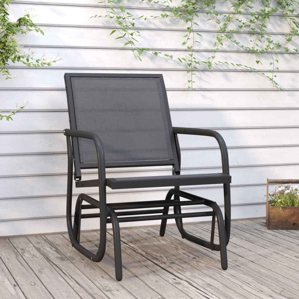 vidaXL Schuifstoelen voor tuin 2 st 61x76x87 cm textileen staal zwart