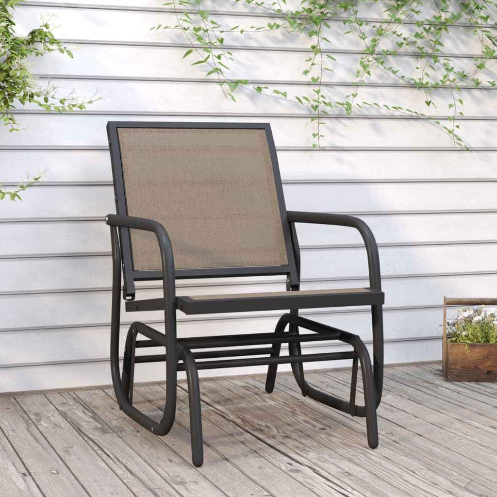 vidaXL Schuifstoelen voor tuin 2 st 61x76x87 cm textileen staal zwart
