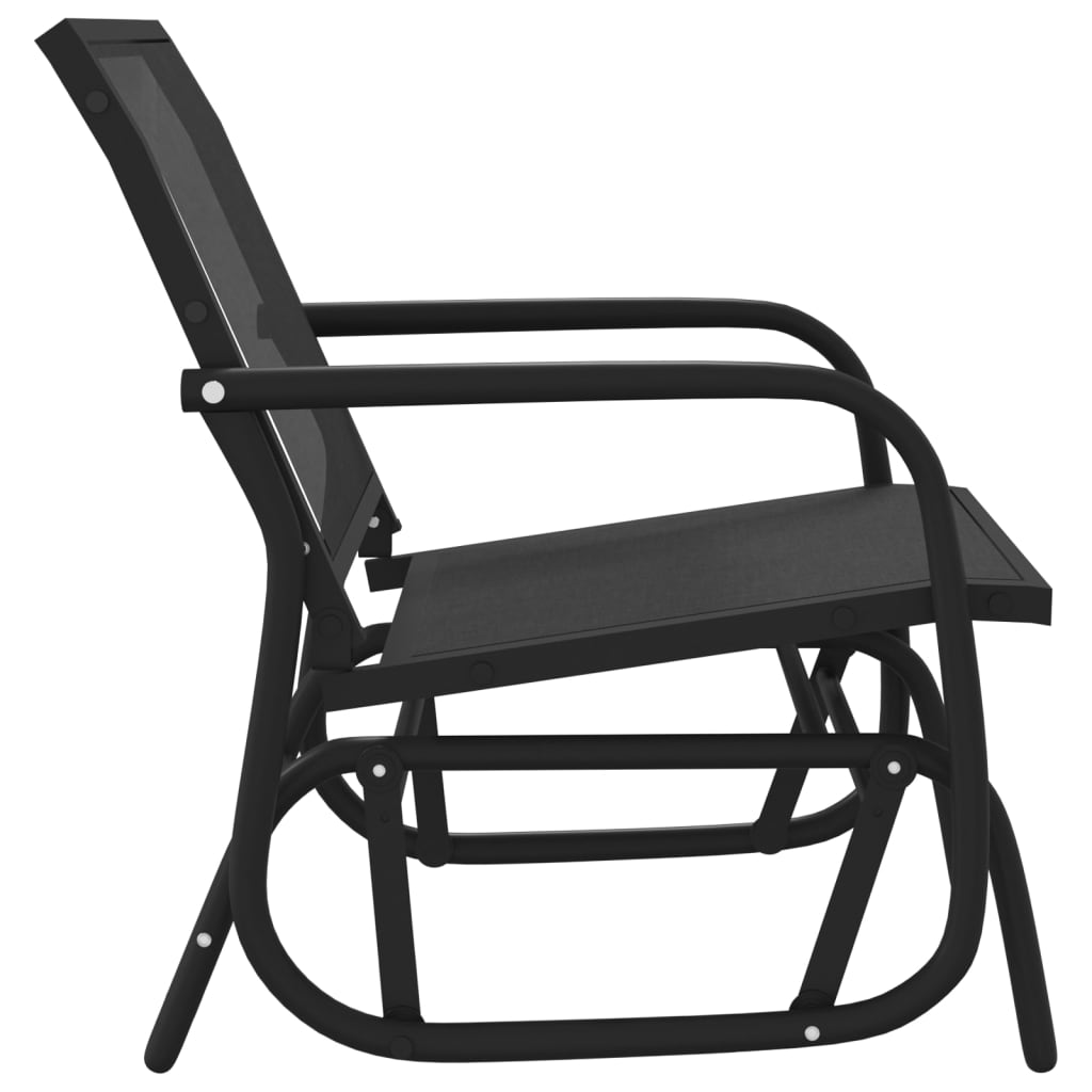 vidaXL Schuifstoelen voor tuin 2 st 61x76x87 cm textileen staal zwart