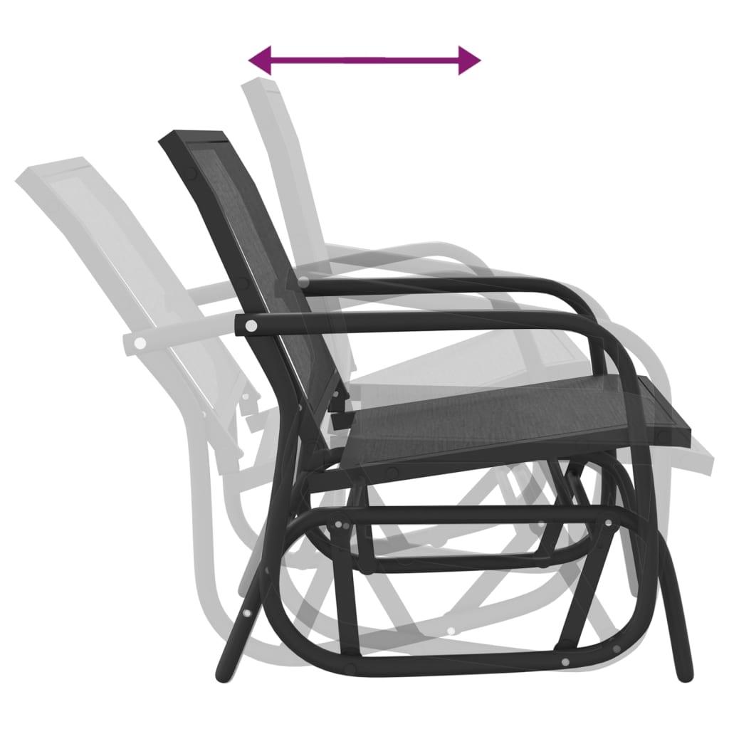vidaXL Schuifstoelen voor tuin 2 st 61x76x87 cm textileen staal zwart