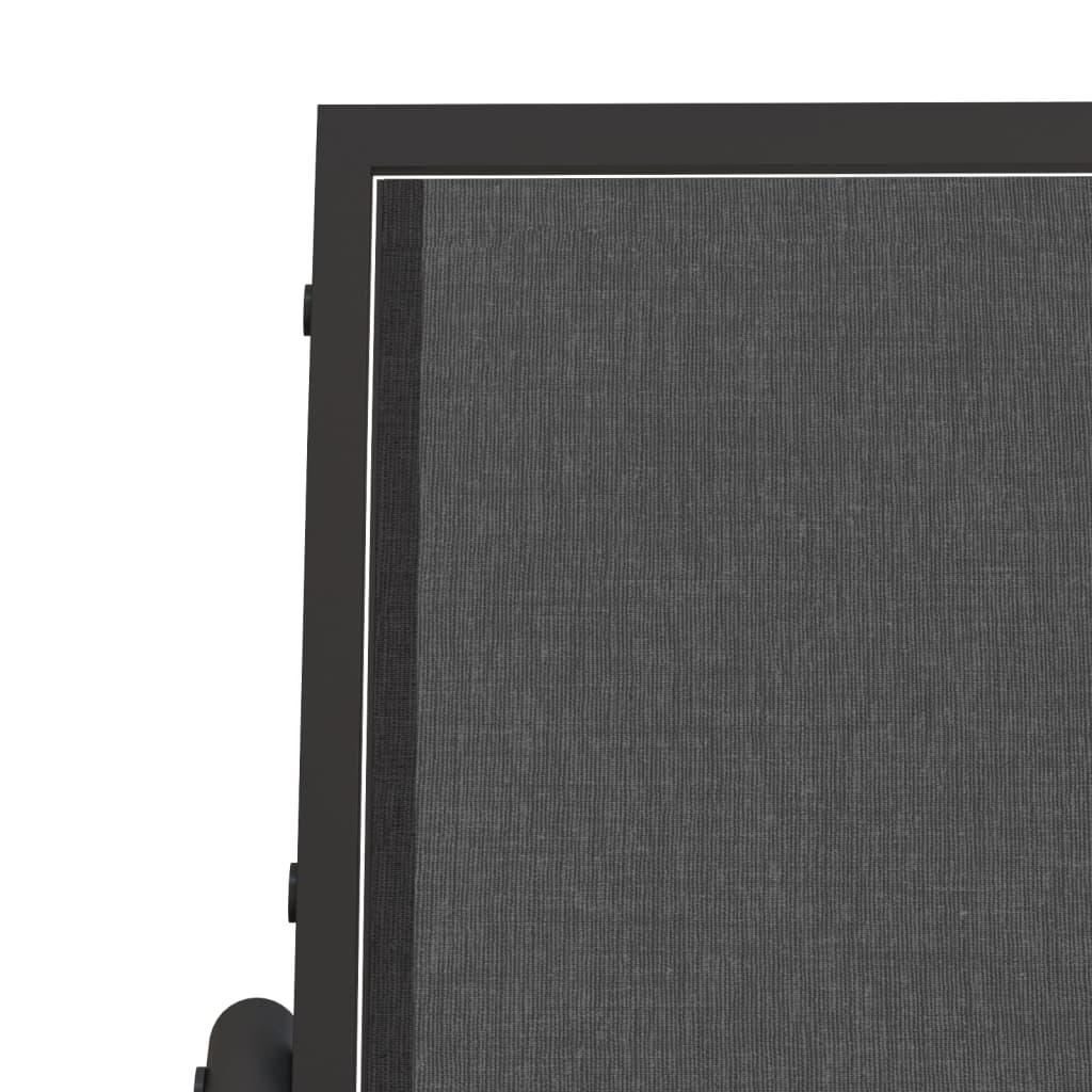 vidaXL Schuifstoelen voor tuin 2 st 61x76x87 cm textileen staal zwart