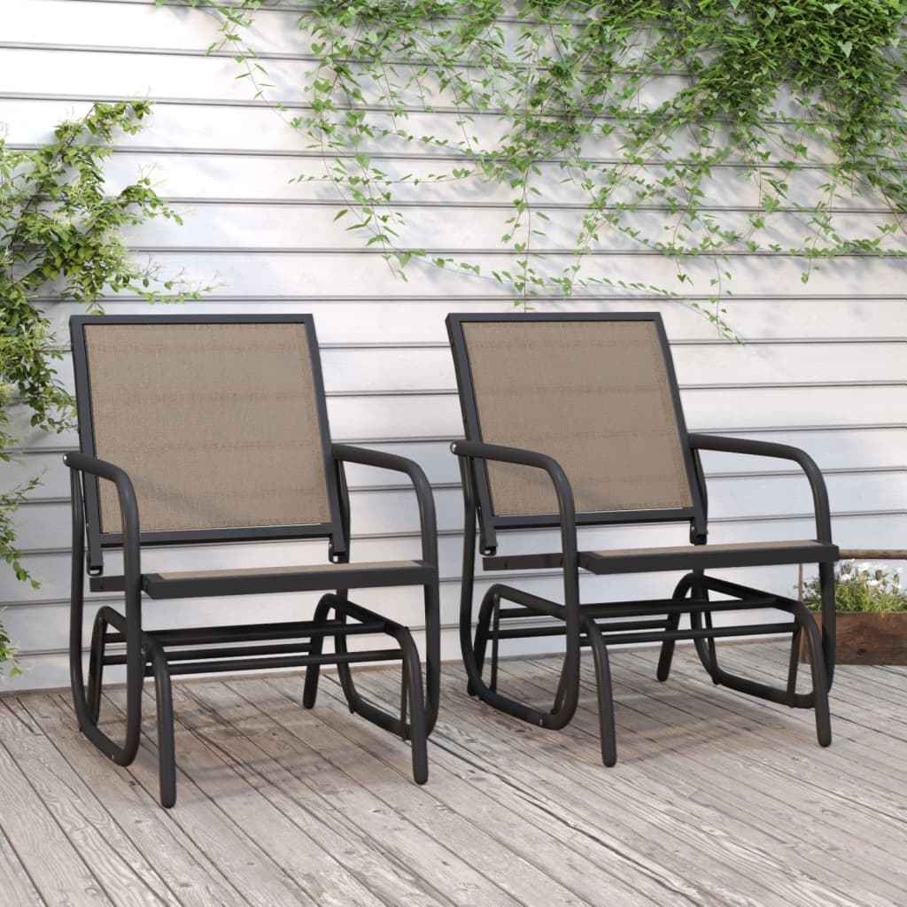vidaXL Schuifstoelen voor tuin 2 st 61x76x87 cm textileen staal zwart