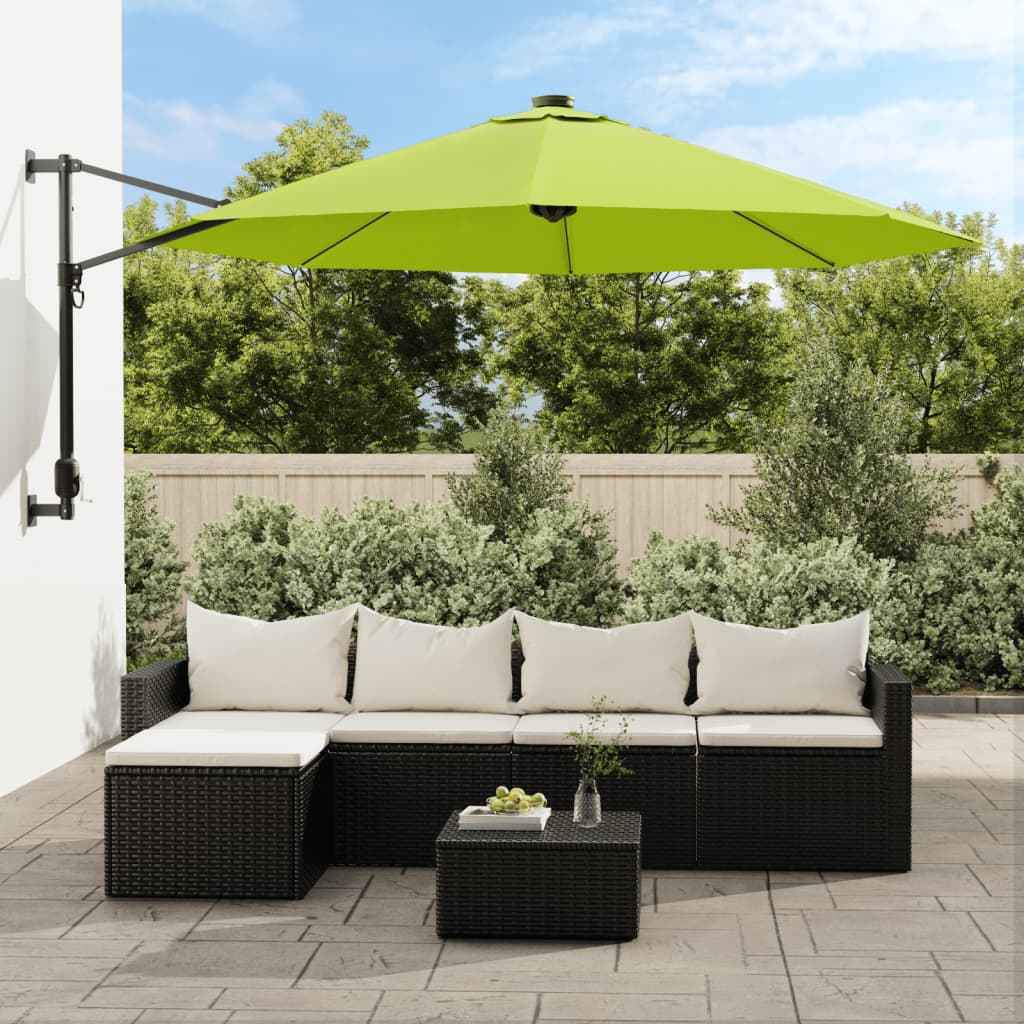 vidaXL Wandparasol 290 cm zeeblauw