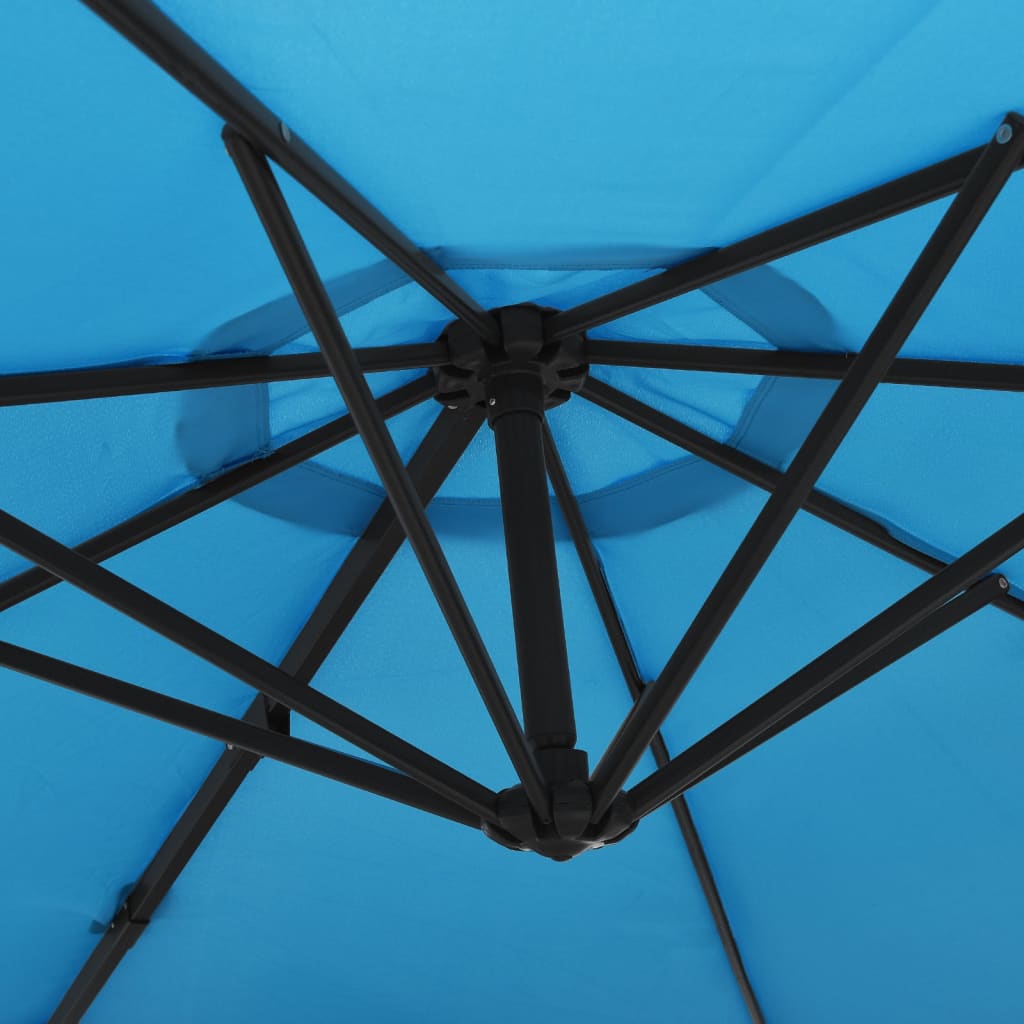 vidaXL Wandparasol 290 cm zeeblauw