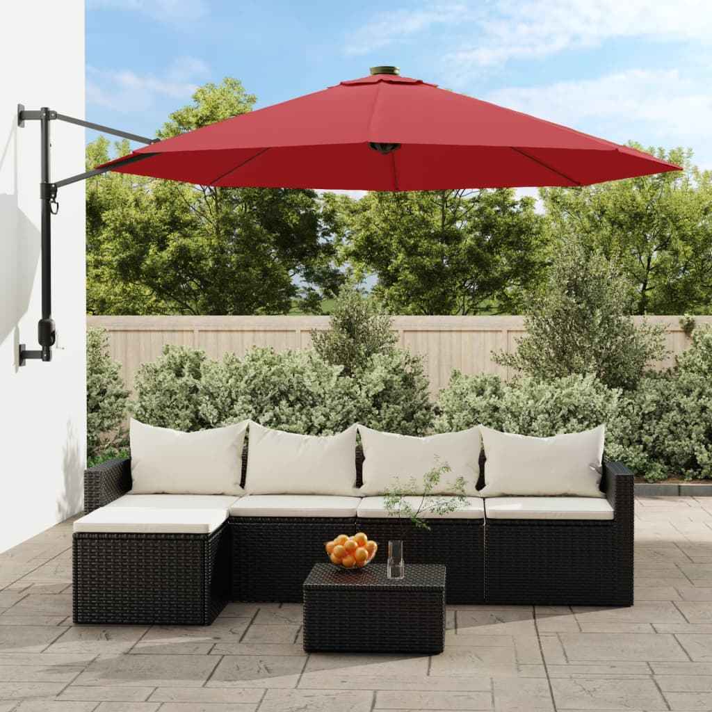 vidaXL Wandparasol 290 cm zeeblauw