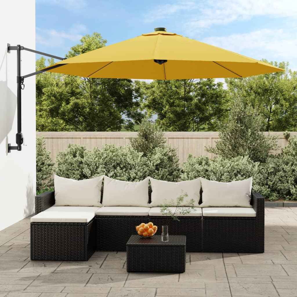 vidaXL Wandparasol 290 cm zeeblauw