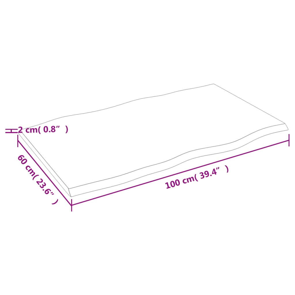vidaXL Tafelblad natuurlijke rand 40x40x(2-4) cm eikenhout lichtbruin