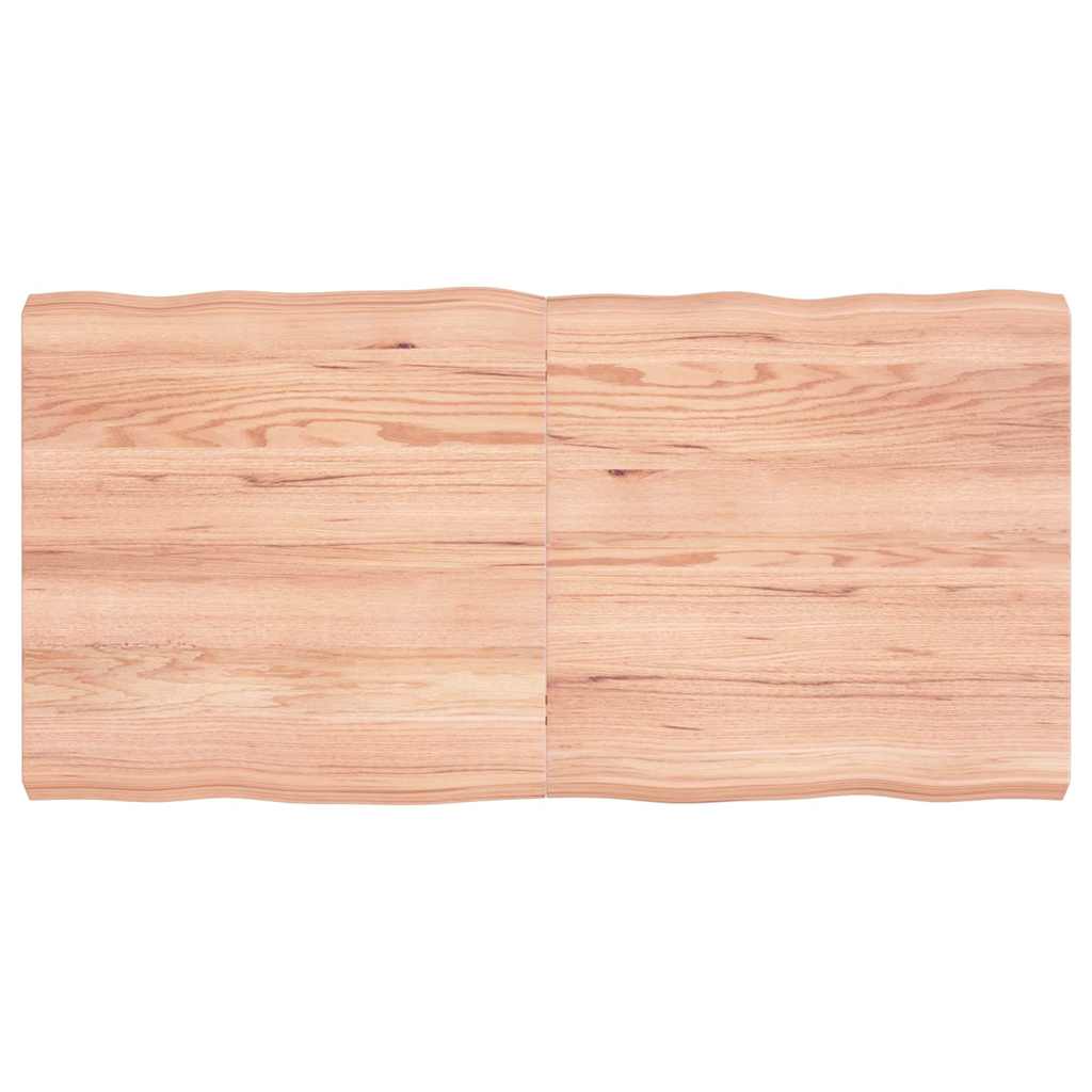 vidaXL Tafelblad natuurlijke rand 40x40x(2-4) cm eikenhout lichtbruin