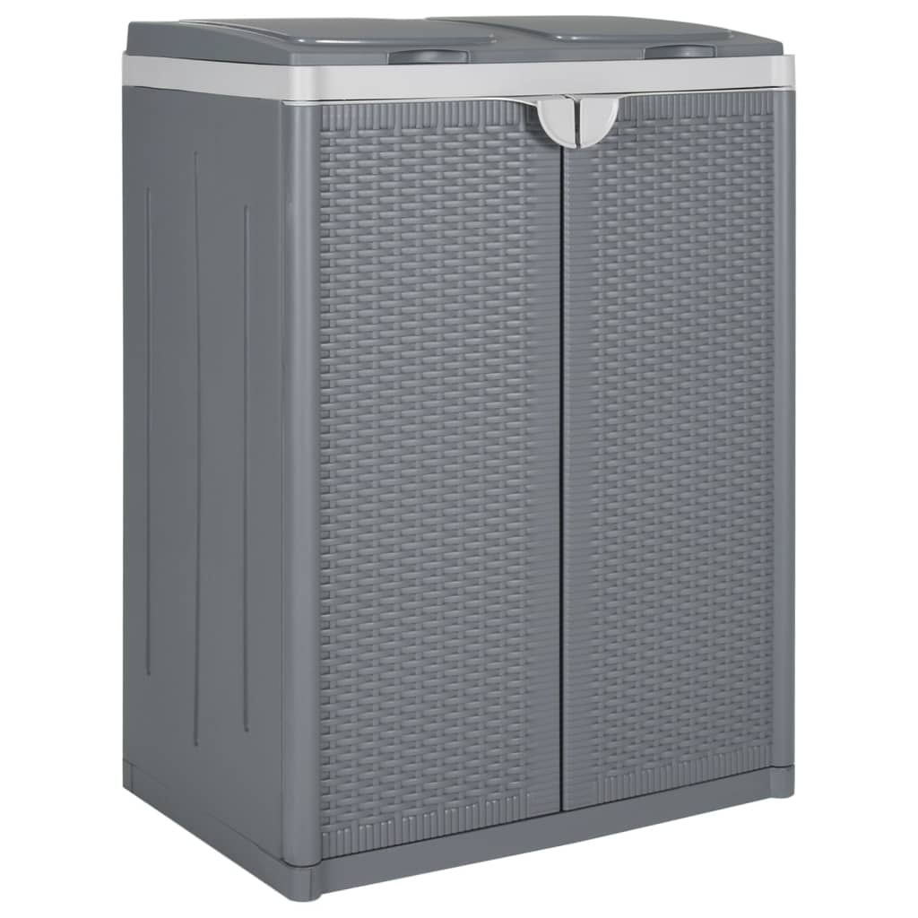 vidaXL Vuilnisbak met 2 deuren 65x45x88 cm PP zwart