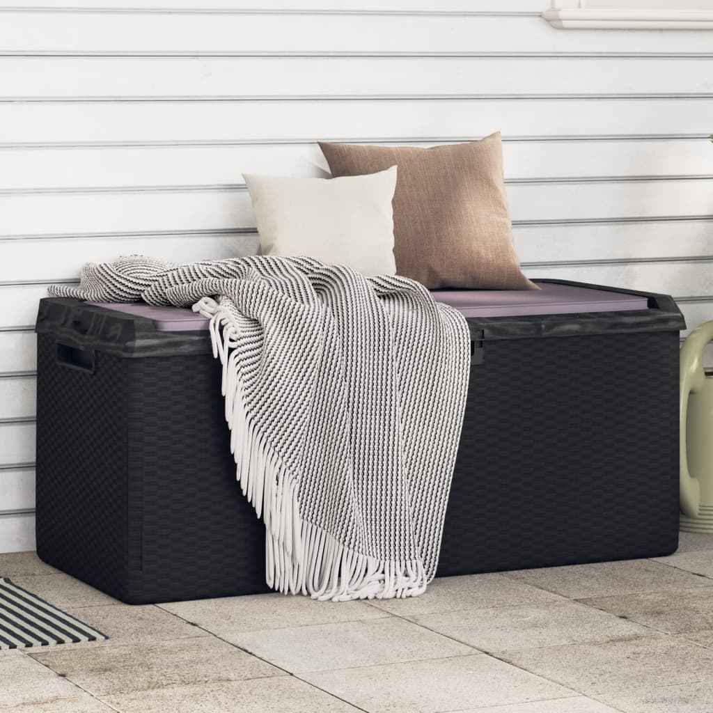 vidaXL Tuinbox met zitkussen 350 L polypropeen antracietkleurig
