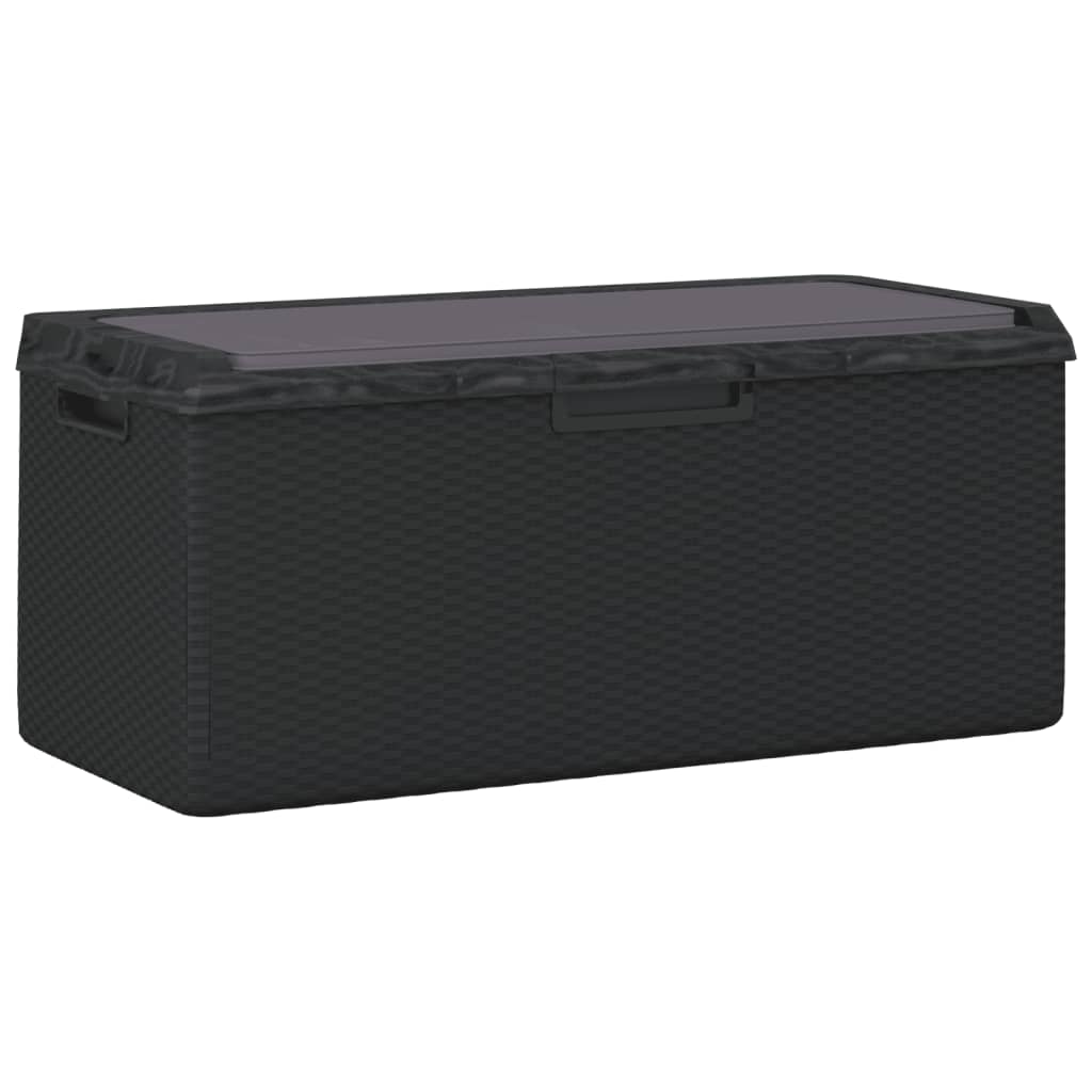 vidaXL Garden Storage Box with Cushion 350 L Polypropylene Anthracite