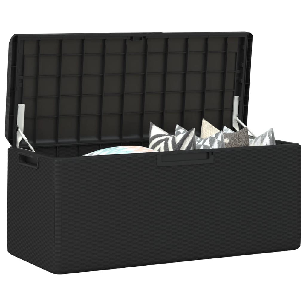 vidaXL Garden Storage Box with Cushion 350 L Polypropylene Anthracite