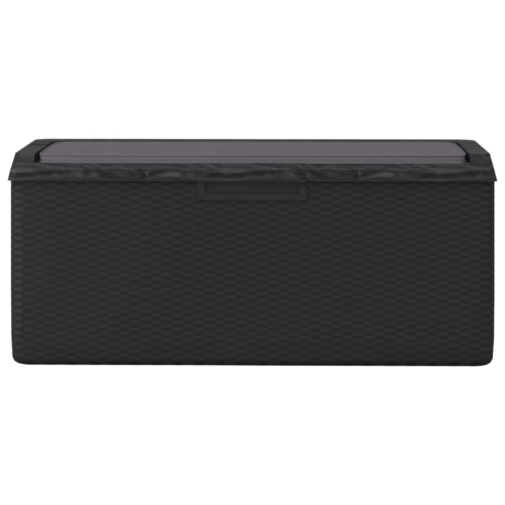 vidaXL Garden Storage Box with Cushion 350 L Polypropylene Anthracite