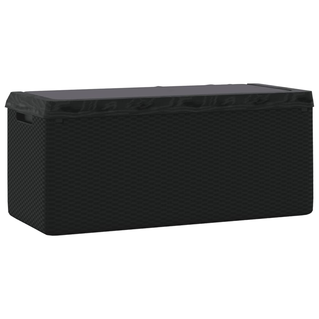 vidaXL Garden Storage Box with Cushion 350 L Polypropylene Anthracite