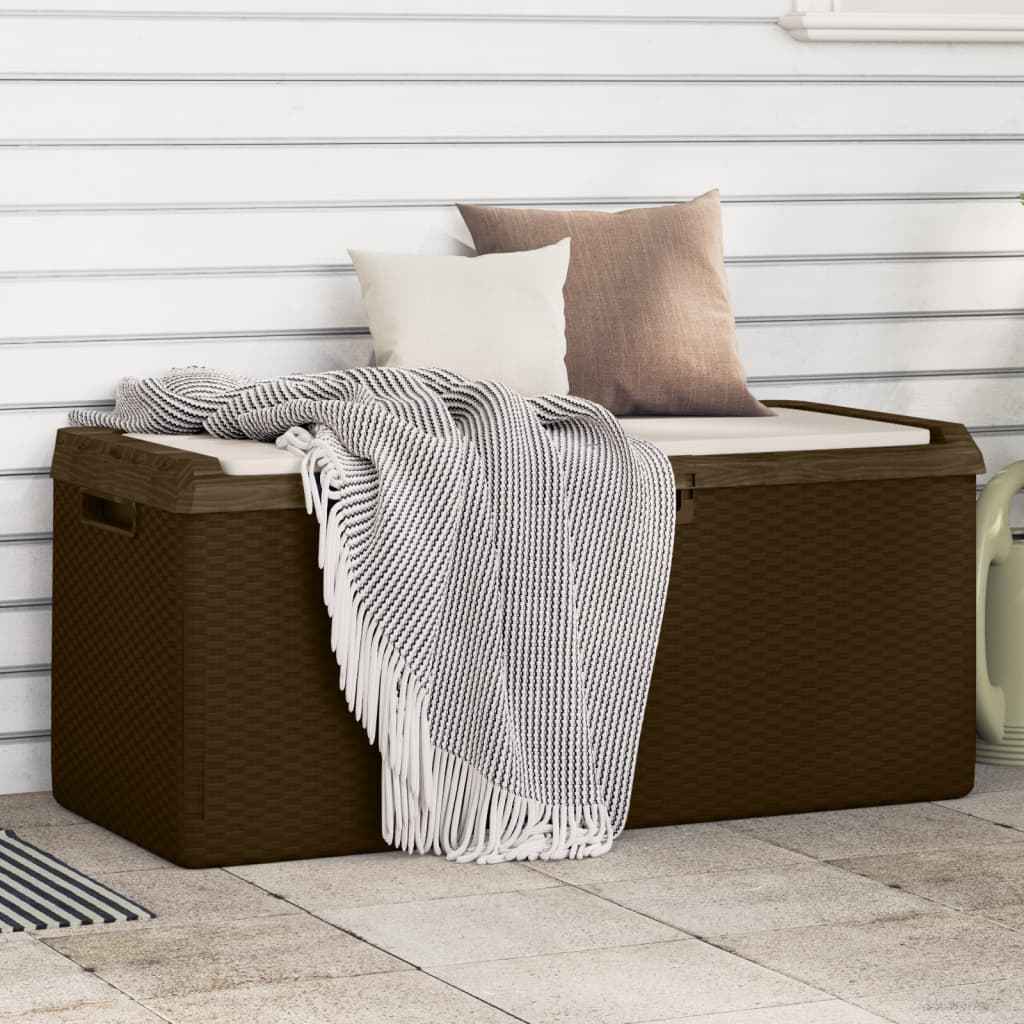 vidaXL Tuinbox met zitkussen 350 L polypropeen antracietkleurig