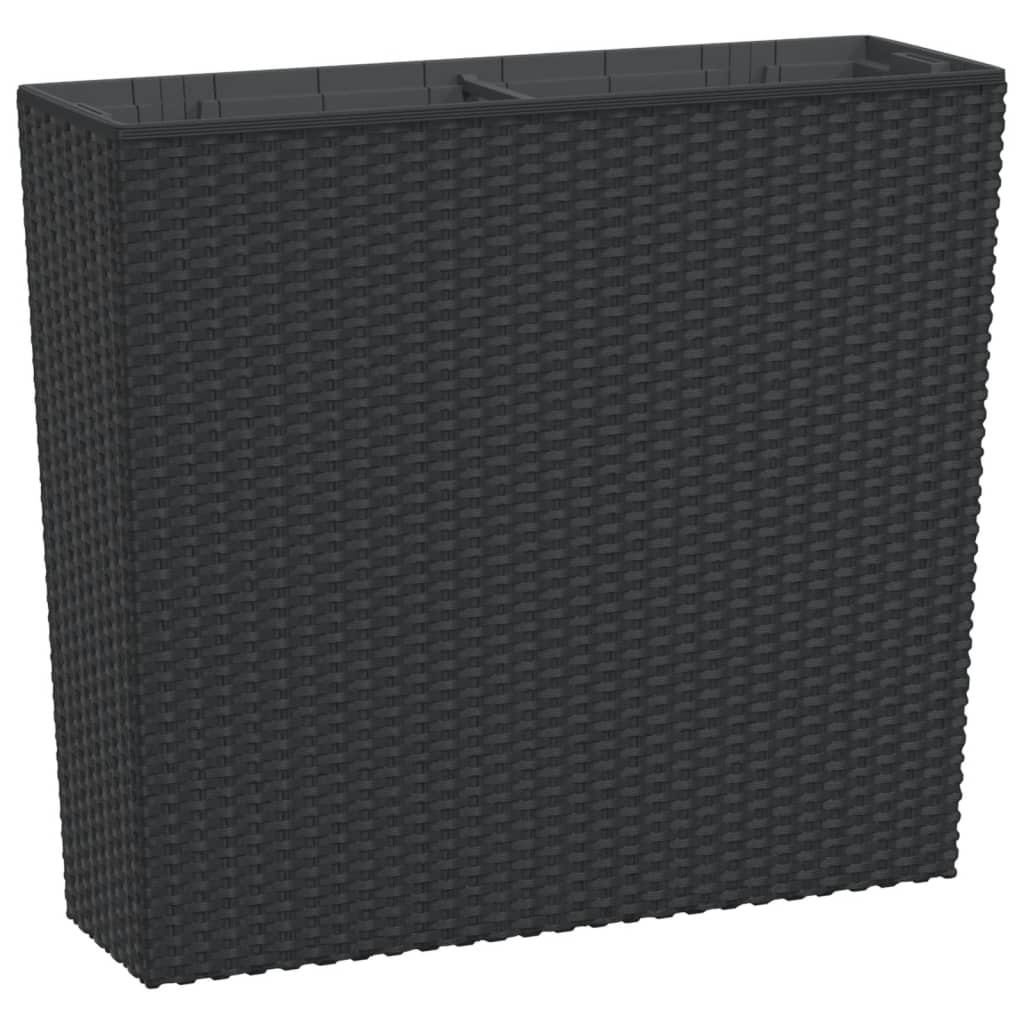 vidaXL Plantenbak met uitneembare bak rattan-look 12/44 L PP antraciet