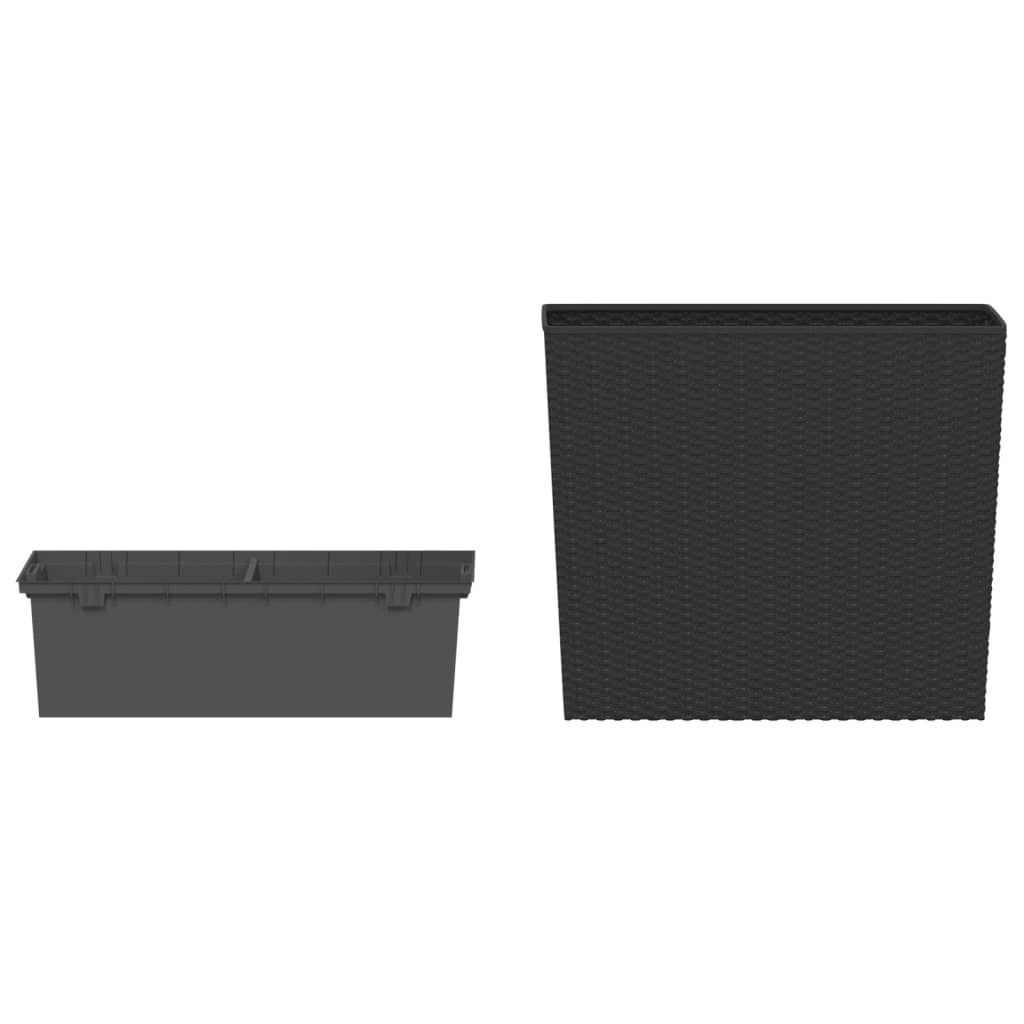 vidaXL Plantenbak met uitneembare bak rattan-look 12/44 L PP antraciet