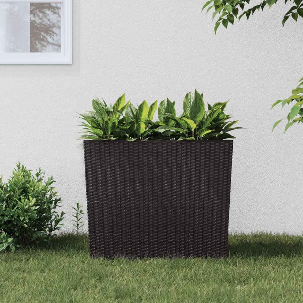 vidaXL Plantenbak met uitneembare bak rattan-look 12/44 L PP antraciet