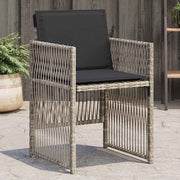 vidaXL Tuinstoelen 4 st met kussens poly rattan grijs