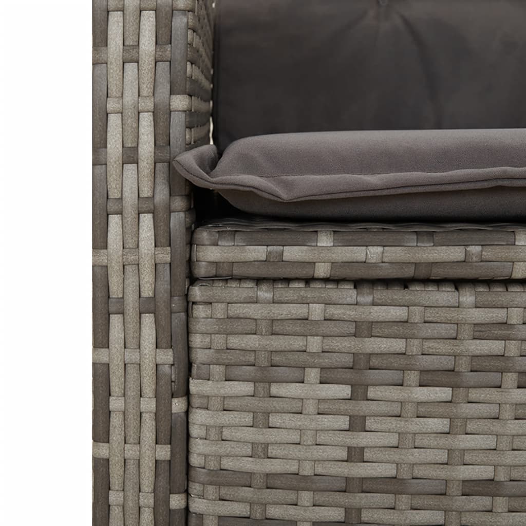 vidaXL 3-delige Bistroset met kussens poly rattan zwart