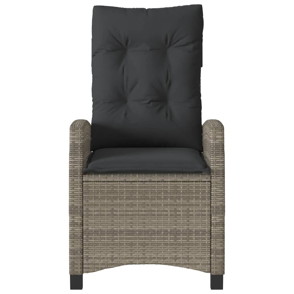 vidaXL 3-delige Bistroset met kussens poly rattan zwart
