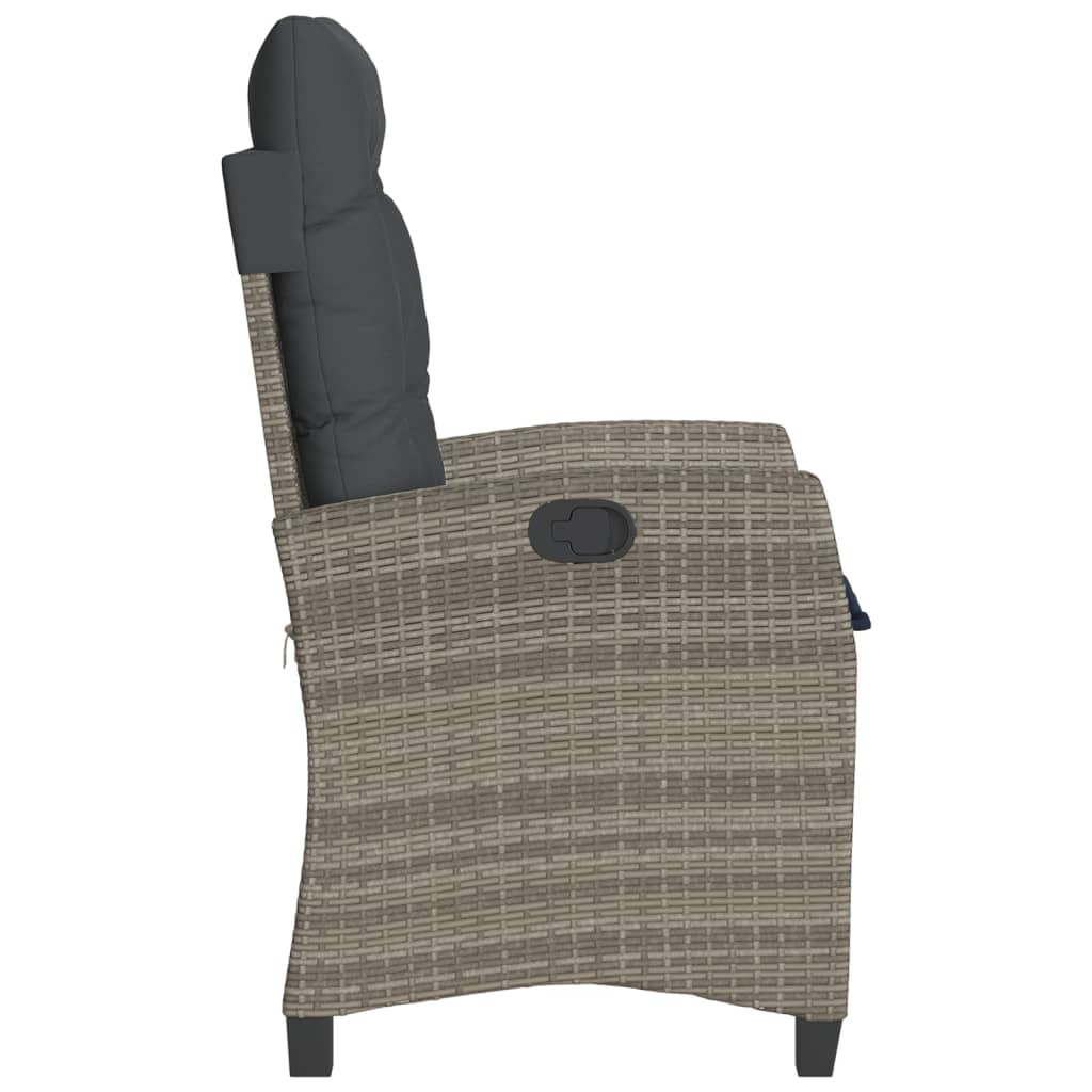 vidaXL 3-delige Bistroset met kussens poly rattan zwart