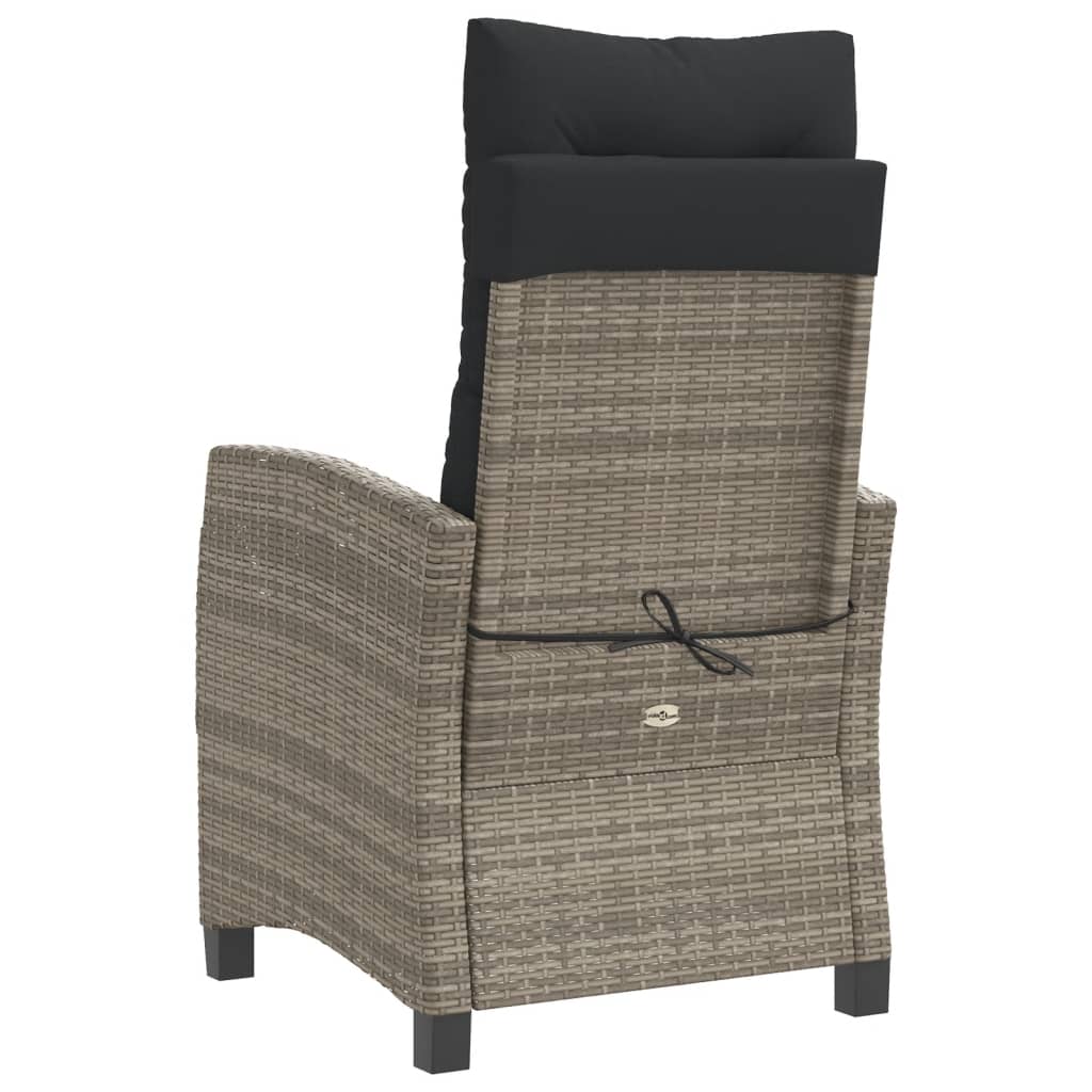 vidaXL 3-delige Bistroset met kussens poly rattan zwart