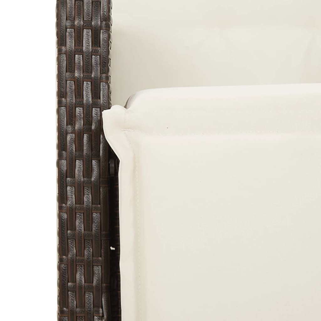 vidaXL 3-delige Bistroset met kussens poly rattan zwart