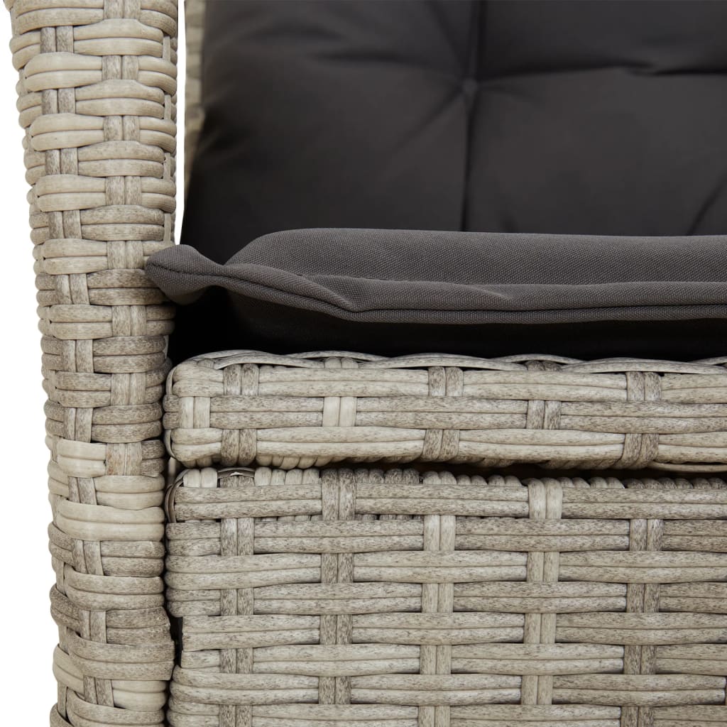 vidaXL 3-delige Bistroset met kussens poly rattan zwart