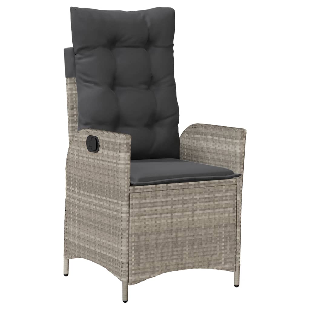 vidaXL 3-delige Bistroset met kussens poly rattan zwart