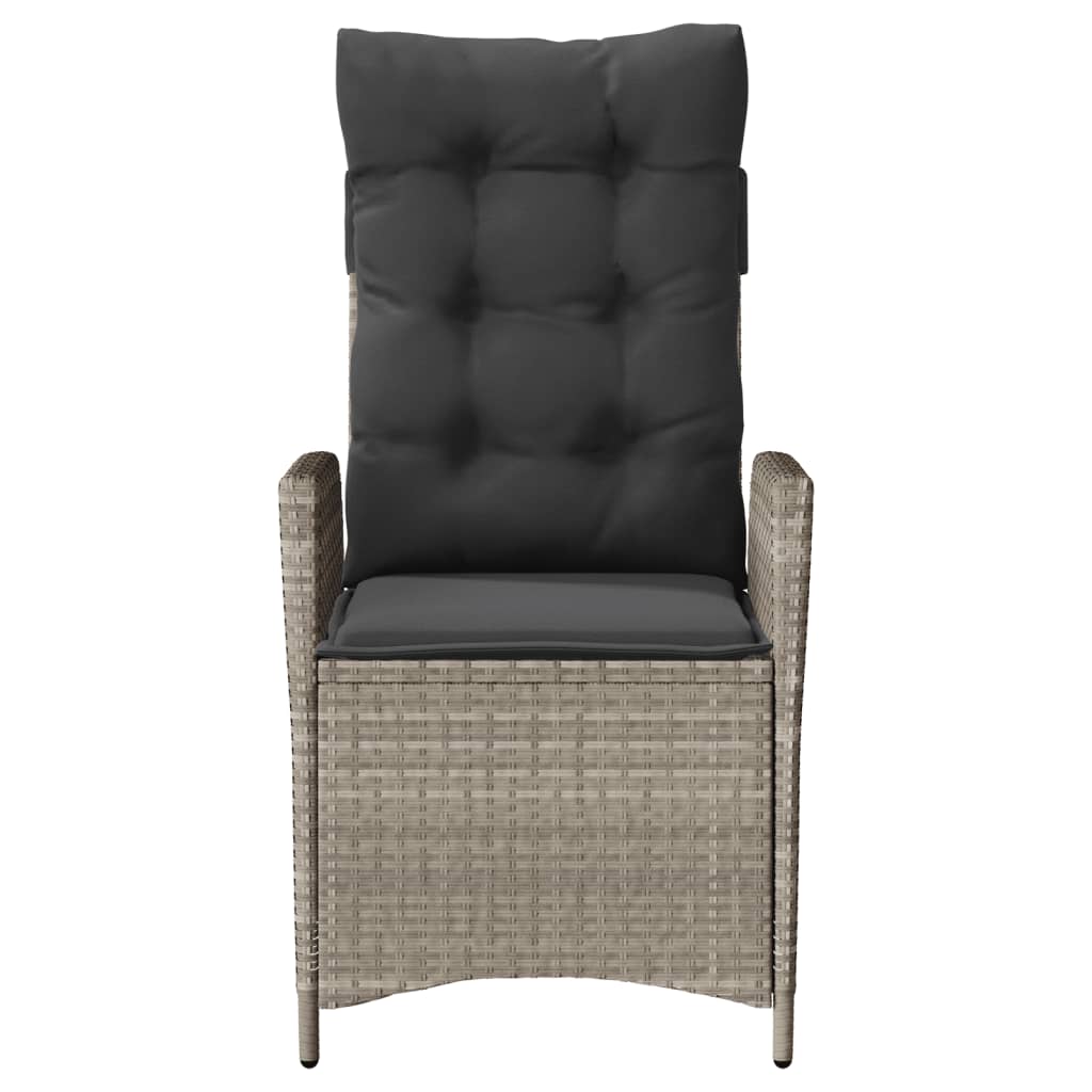 vidaXL 3-delige Bistroset met kussens poly rattan zwart