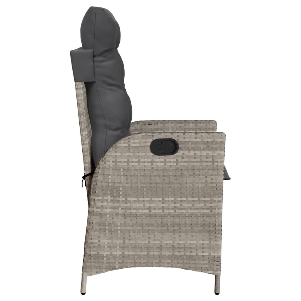 vidaXL 3-delige Bistroset met kussens poly rattan zwart